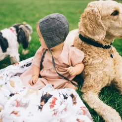 Cotton Muslin Swaddle Blanket - Woof