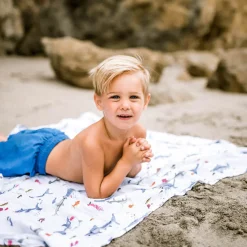 Cotton Muslin Swaddle Blanket - Shark