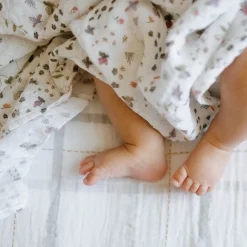 Cotton Muslin Swaddle Blanket - Garden Bees