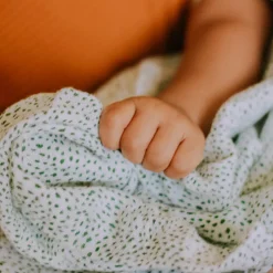 Cotton Muslin Swaddle Blanket - Green Seed