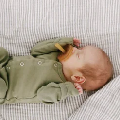 Cotton Muslin Swaddle Blanket - Grey Stripe