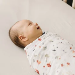 Cotton Muslin Swaddle Blanket - Mushrooms