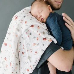 Cotton Muslin Swaddle Blanket - Mushrooms
