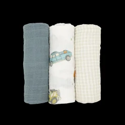 Cotton Muslin Swaddle Blanket 3 Pack - Work Trucks