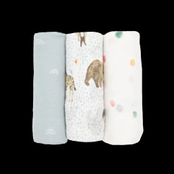 Cotton Muslin Swaddle Blanket 3 Pack - Party Animals