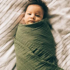 Cotton Muslin Swaddle Blanket - Fern