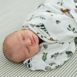 Cotton Muslin Swaddle Blanket 3 Pack - Forest Friends 2
