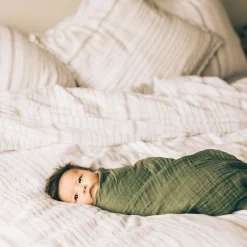 Cotton Muslin Swaddle Blanket 3 Pack - Fern