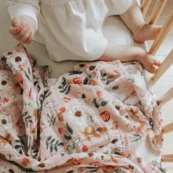 Cotton Muslin Swaddle Blanket 3 Pack - Vintage Floral