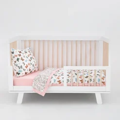 Cotton Muslin Toddler Bedding 3 Piece Set - Butterflies