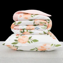 Cotton Muslin Toddler Bedding 3 Piece Set - Watercolor Roses Grande