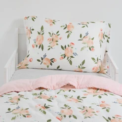 Cotton Muslin Toddler Bedding 3 Piece Set - Watercolor Roses Grande