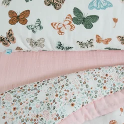 Cotton Muslin Toddler Bedding 3 Piece Set - Butterflies