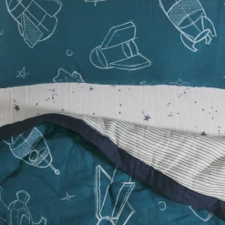 Cotton Muslin Toddler Bedding 3 Piece Set - Blast Off