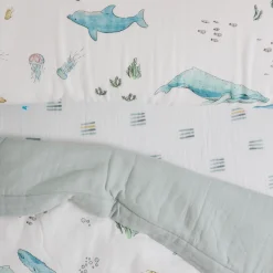 Cotton Muslin Toddler Bedding 3 Piece Set - Whales