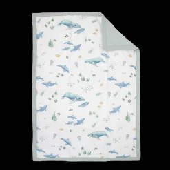 Cotton Muslin Toddler Bedding 3 Piece Set - Whales