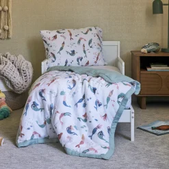 Cotton Muslin Toddler Bedding 3 Piece Set - Mermaid Party