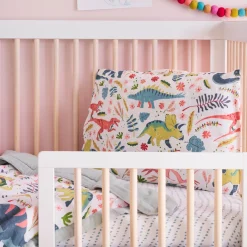 Cotton Muslin Toddler Bedding 3 Piece Set - Boho Dino