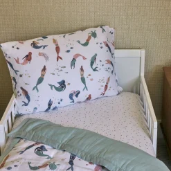 Cotton Muslin Toddler Bedding 3 Piece Set - Mermaid Party