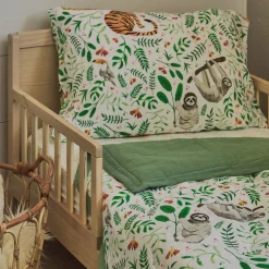 Cotton Muslin Toddler Bedding 3 Piece Set - Mighty Jungle
