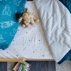 Cotton Muslin Toddler Bedding 3 Piece Set - Blast Off