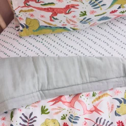 Cotton Muslin Toddler Bedding 3 Piece Set - Boho Dino