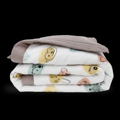 Cotton Muslin Toddler Comforter - Watercolor Critters