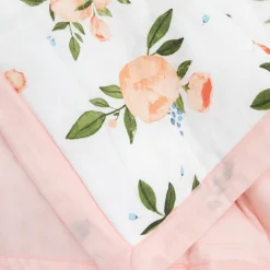Cotton Muslin Toddler Comforter - Watercolor Roses Grande