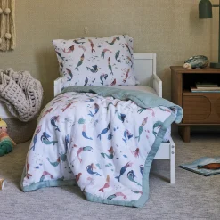 Cotton Muslin Toddler Comforter - Mermaid Party