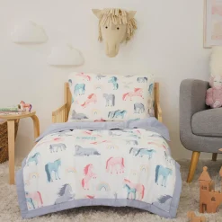 Cotton Muslin Toddler Comforter - Unicorns