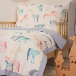 Cotton Muslin Toddler Comforter - Unicorns