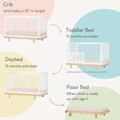 dadada Baby Bliss 4-in-1 Convertible Crib