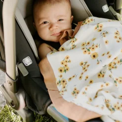 Deluxe Muslin Baby Quilt - Ditsy Sunflower