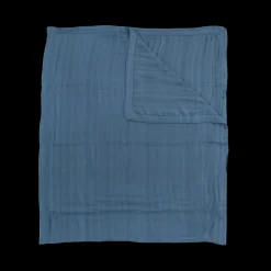 Deluxe Muslin Quilted Throw - Blue Dusk