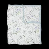 Deluxe Muslin Quilted Throw - Blue Windflower