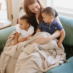 Deluxe Muslin Quilted Throw - Oatmeal