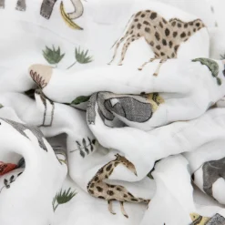 Deluxe Muslin Swaddle Blanket 2 Pack - Safari Social 2