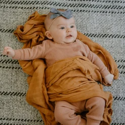 Deluxe Muslin Swaddle Blanket 2 Pack - Caramel