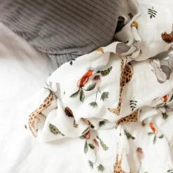 Deluxe Muslin Swaddle Blanket 2 Pack - Safari Social 2