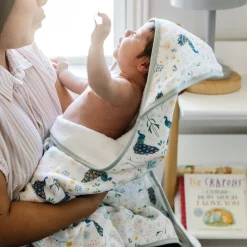 Infant Hooded Towel - Peacock