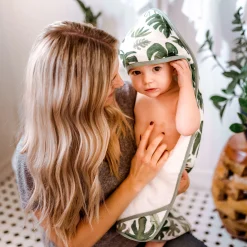 Infant Hooded Towel - Tropical Leaf
