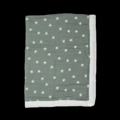 Organic Cotton Muslin Baby Quilt - Sage Suns 2