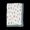 Organic Cotton Muslin Baby Quilt - Animal Crackers