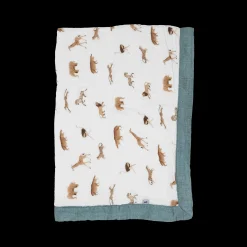 Organic Cotton Muslin Baby Quilt - Animal Crackers
