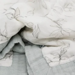 Organic Cotton Muslin Baby Quilt - Pencil Floral