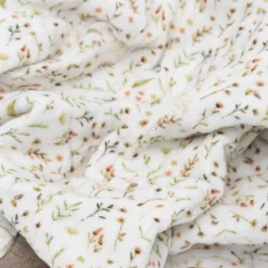 Organic Cotton Muslin Baby Quilt - Floral Field