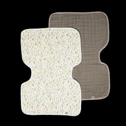 Organic Cotton Muslin Burp Cloth 2 Pack - Floral Field + Driftwood