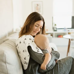Organic Cotton Muslin Burp Cloth 2 Pack - Swallows + Wheat