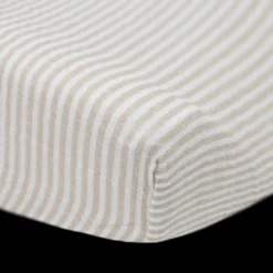 Organic Cotton Muslin Changing Pad Cover - Sand Stripe