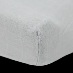 Organic Cotton Muslin Changing Pad Cover - White Sage